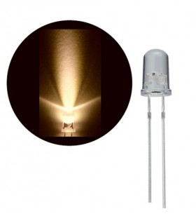 LED 5 mm CRISTALINO BLANCO...